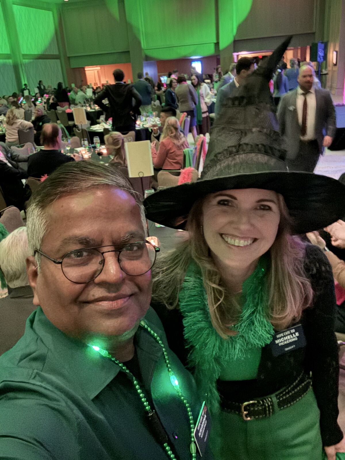 Krishna with Michelle Pickering at Wicked Green dinner